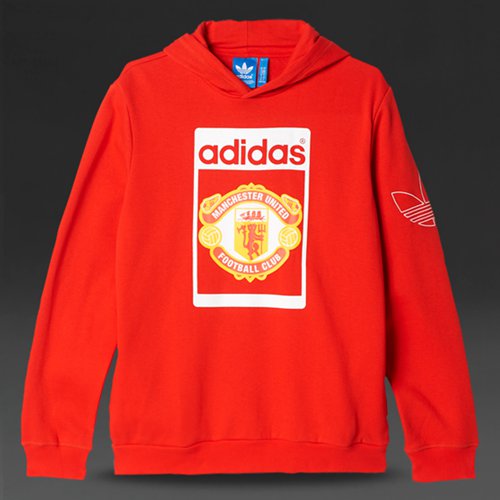 Adidas Originals Manchester United Fleece Hoody Red for Men